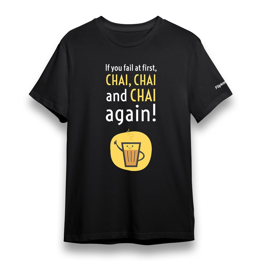 Chai Chai Again Round Neck T-shirt - Black